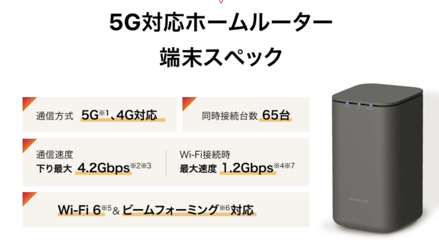 ドコモhome 5G端末